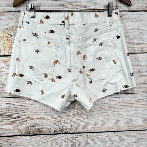 Reformation Jean Shorts Womens 27 Multi Charlie Fruitloops High Rise Embroidered - Picture 5 of 13